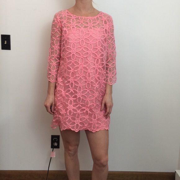 BB Dakota Dresses & Skirts - NWT BB Dakota Pink Mod Lace Embroidered Dress